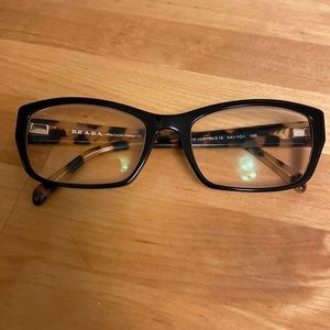 Black/tortoise Prada eyeglass frame womens